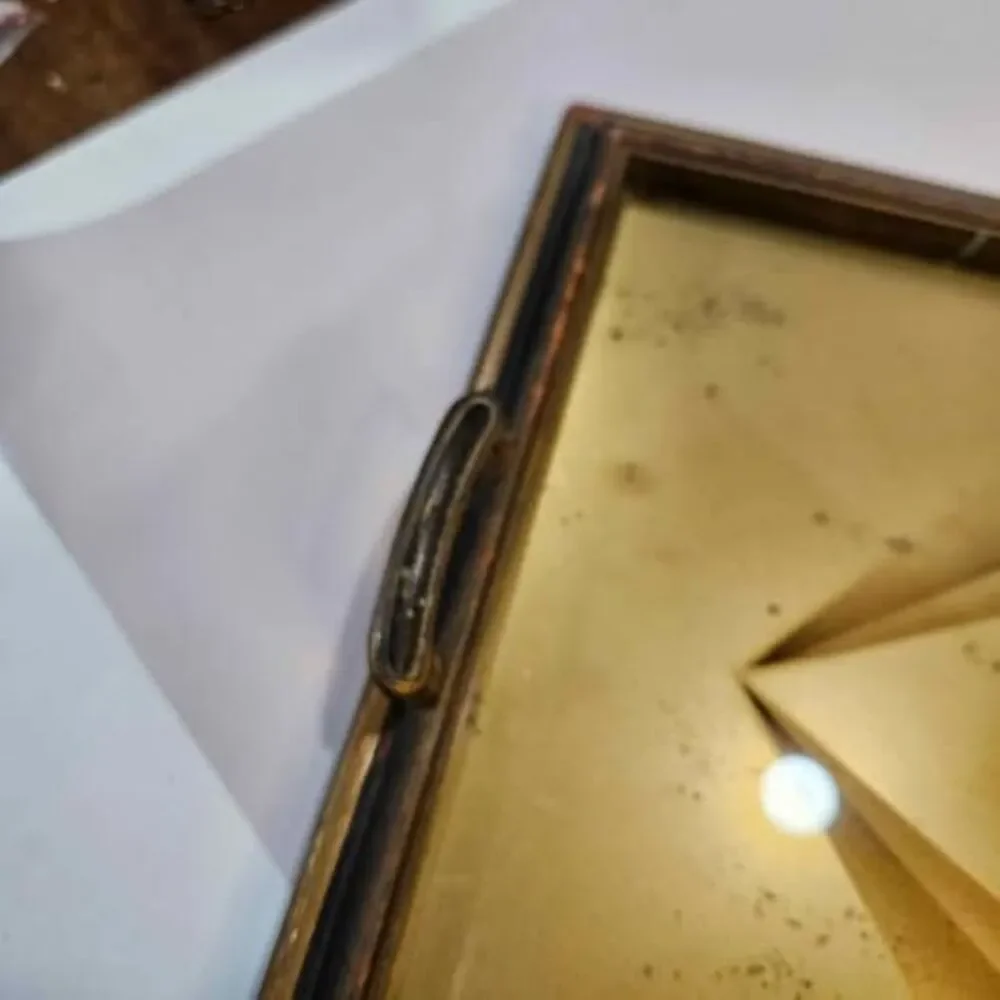 1926 Antique Art Deco Style Geometric Mirror Serving Tray